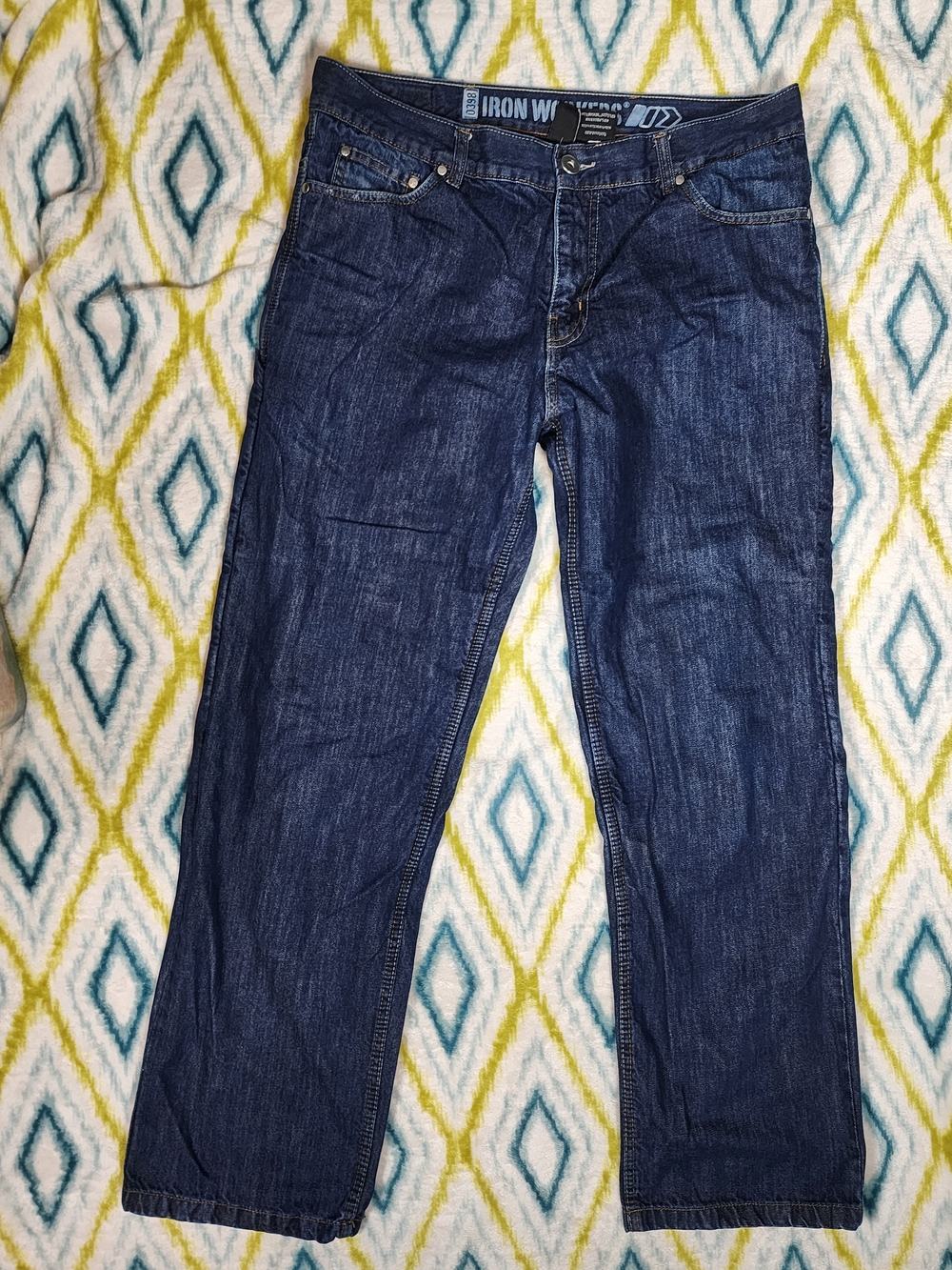 Men's Relaxed Fit Jeans in Dark Blue Wash With Protective Kevlar Liner